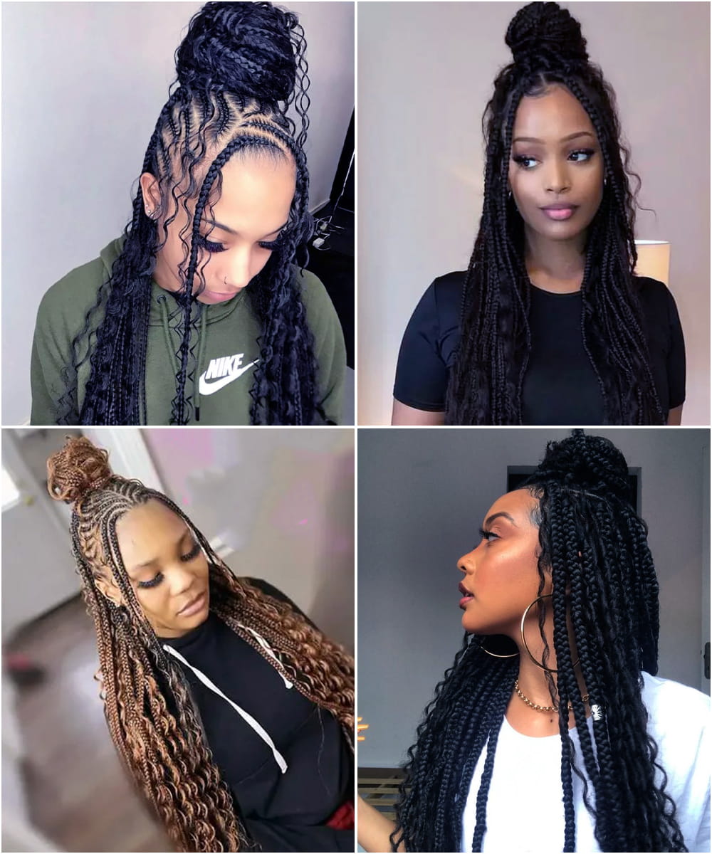 Half Up, Half Down Boho Braids