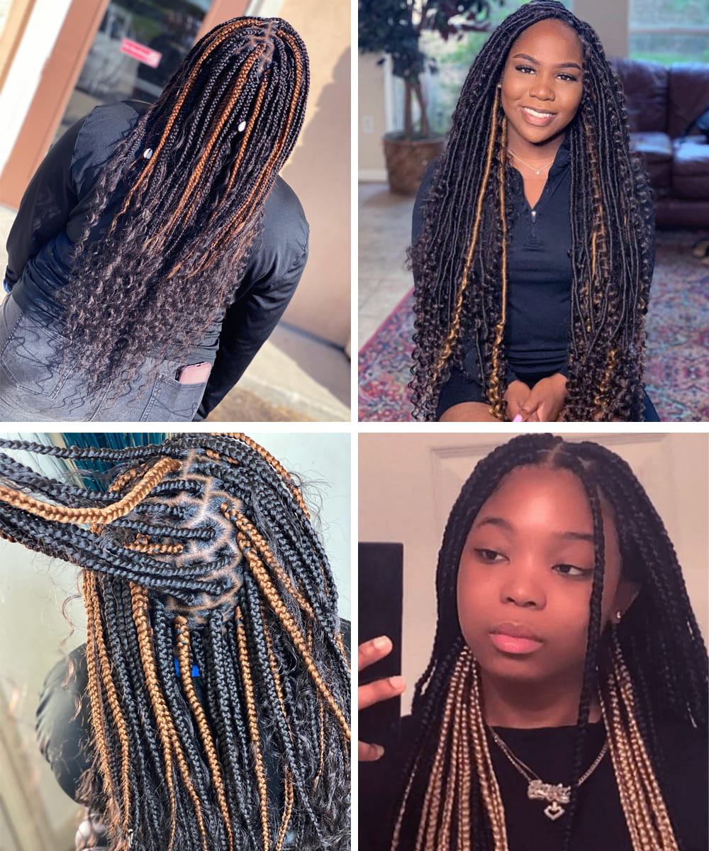 Brown and Black Braids