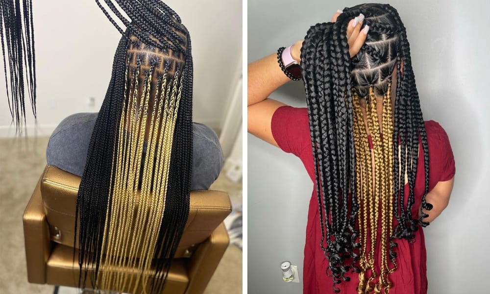 Golden and Black peekaboo Braids