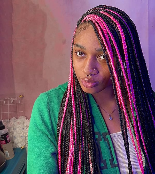 Pink and Black Braids