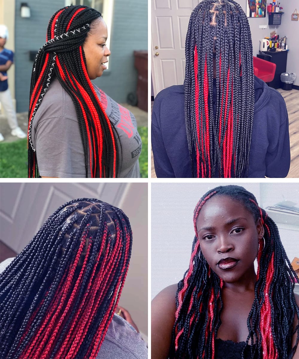 Red and Black Braids