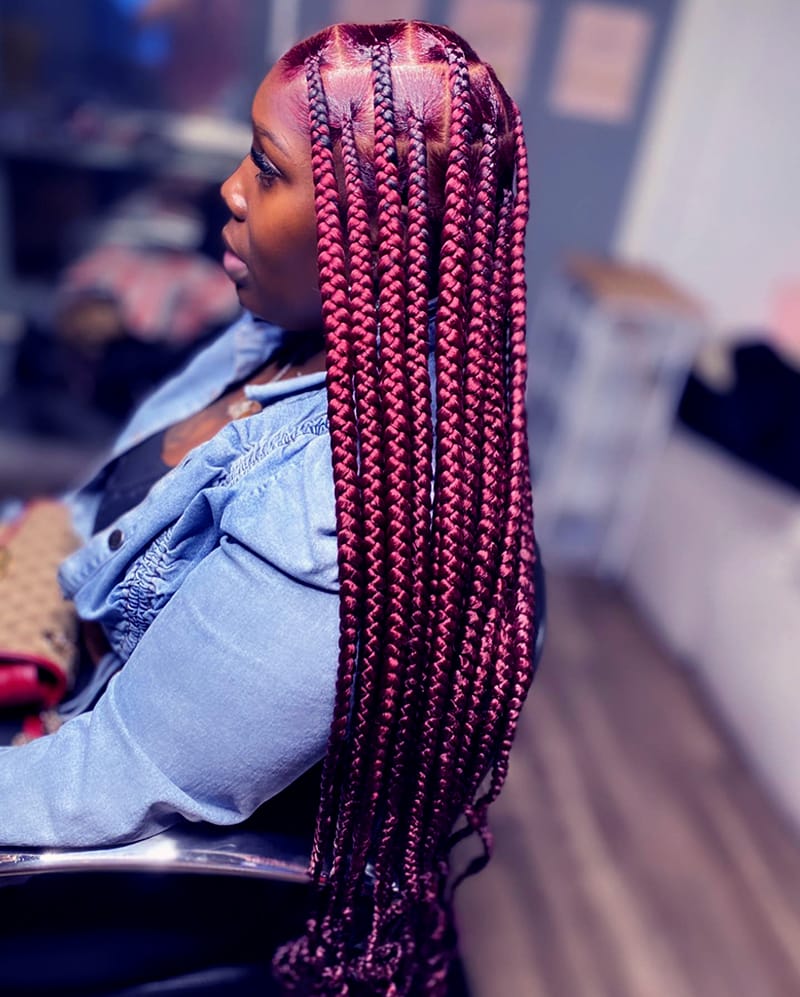 Burgundy Braids