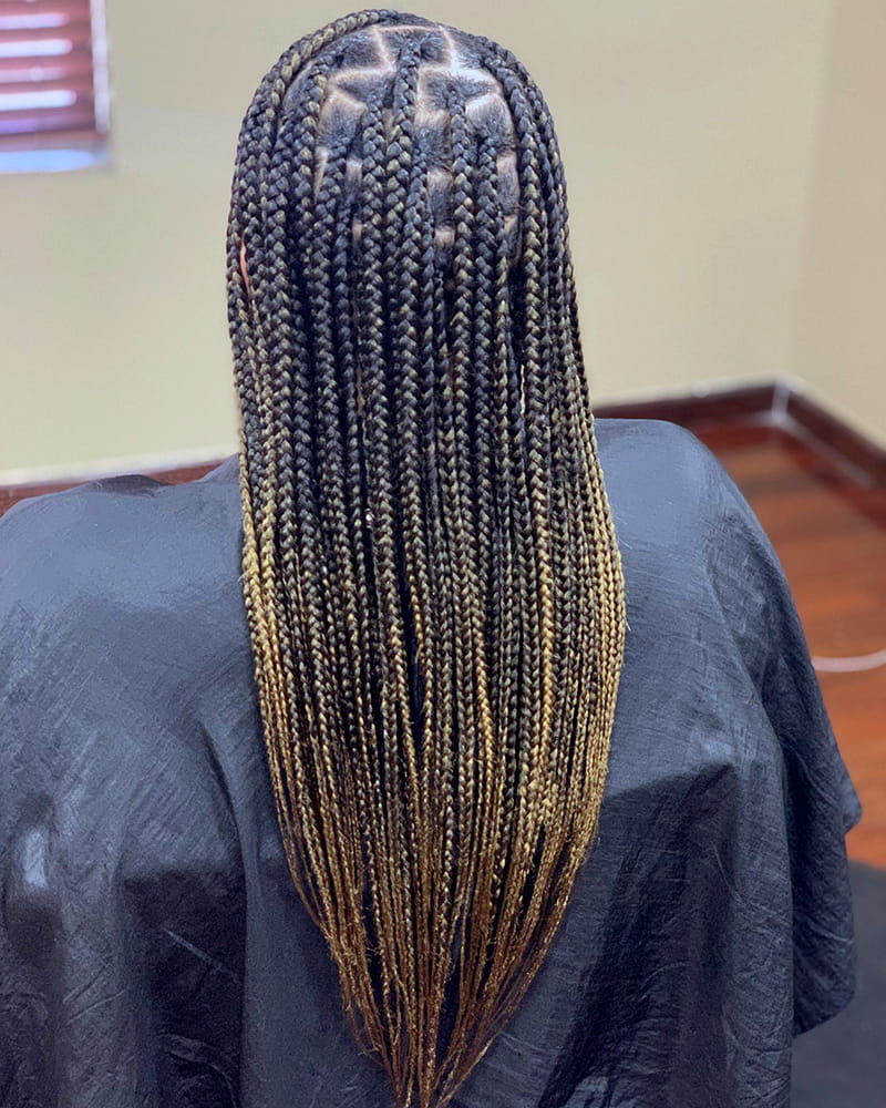 Knotless Braids with Blonde Highlights