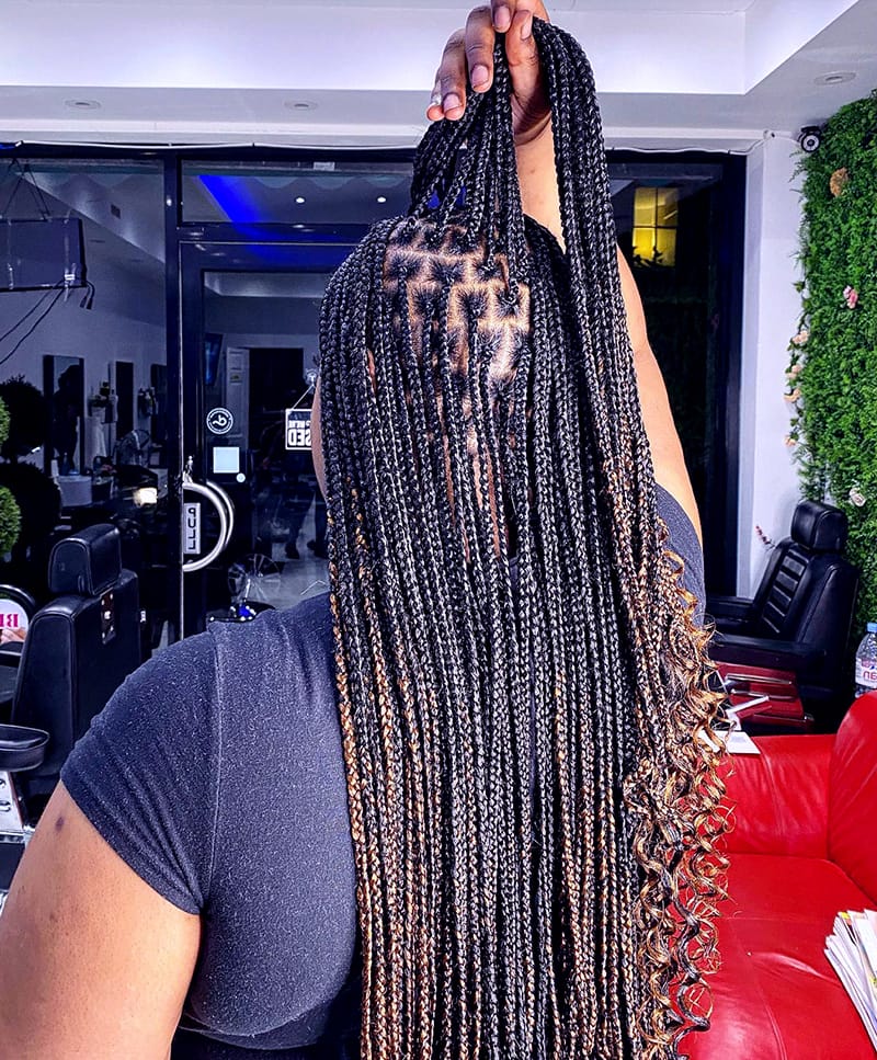 Knotless Box Braids with Curly Edges