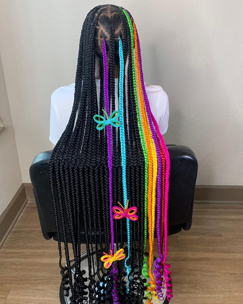 Rainbow Knotless Braids 2