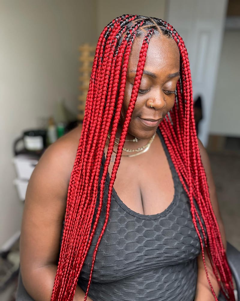 Red and Black Braids