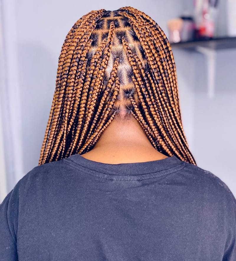 Brown Knotless Braids