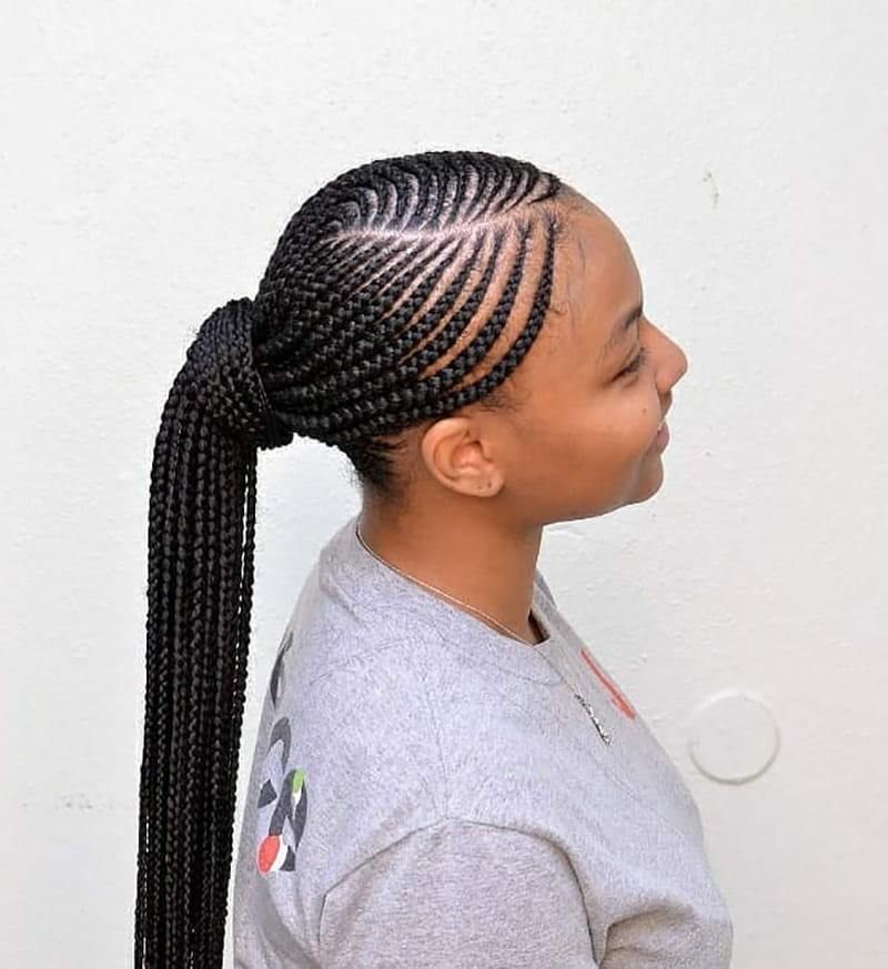 Classic Cornrow Ponytail