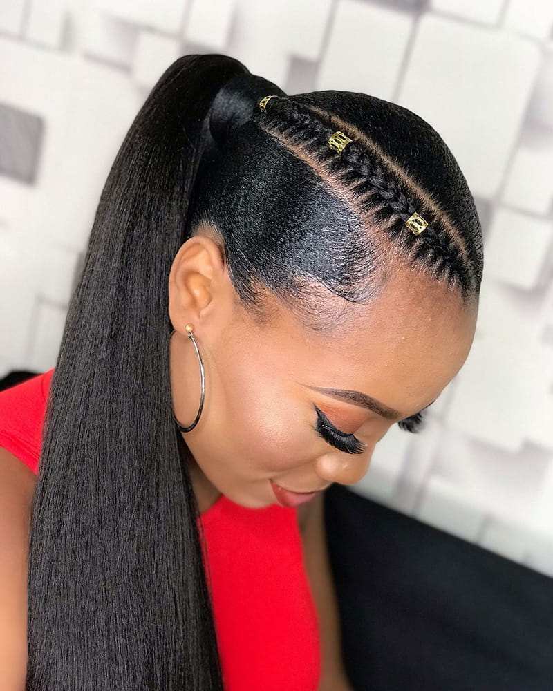 Cornrow Sleek Ponytail