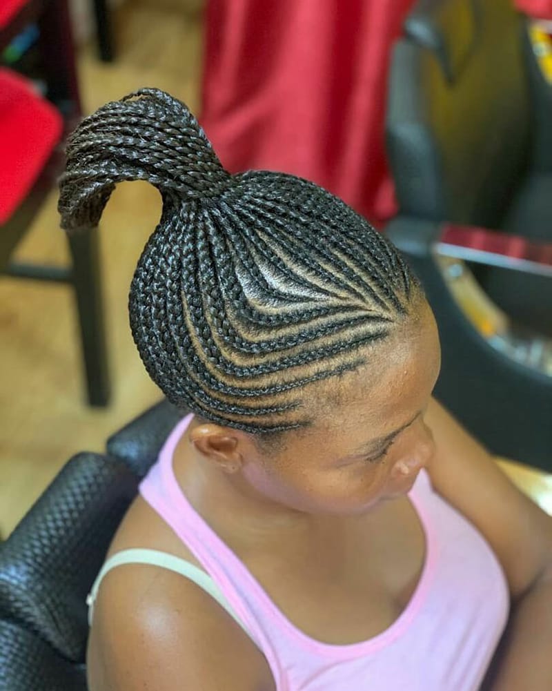 Short Cornrow Ponytail