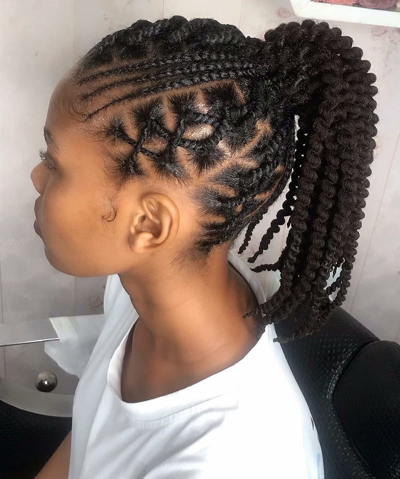 Short Cornrow Ponytail