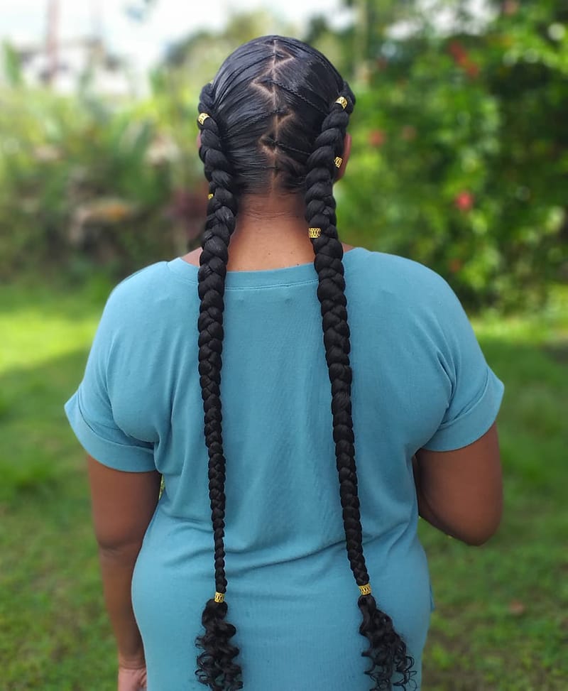 Cornrows Braids with Curly Ends