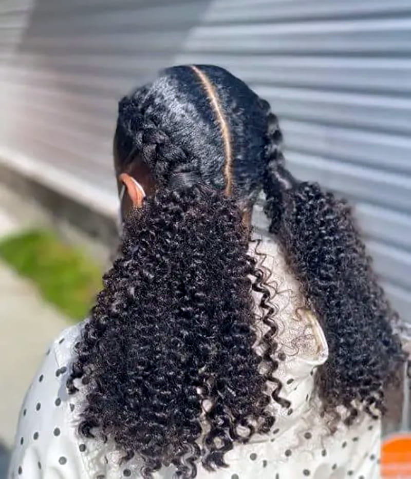 Double Cornrow Ponytail