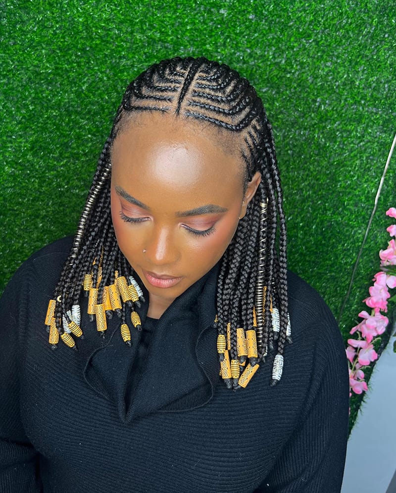 Shoulder-Length Tribal Braids