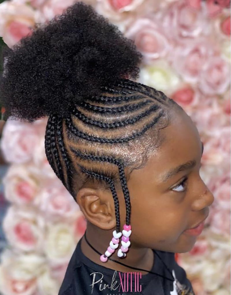 Cornrows Updo for Kids