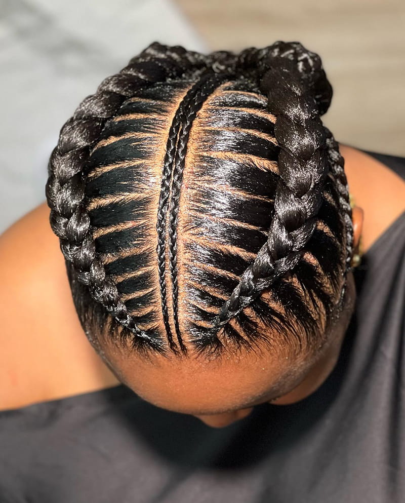 Cornrows Braids + Low Bun