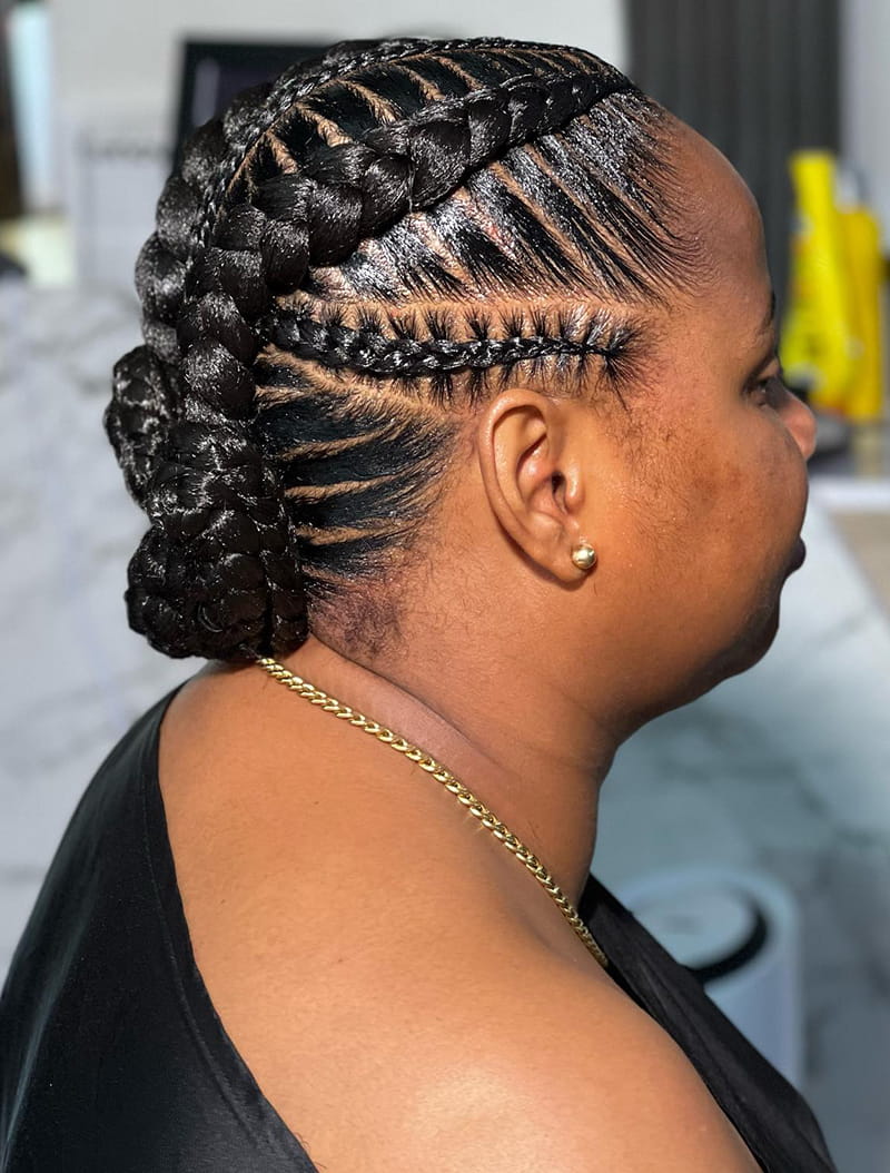 Cornrows Braids + Low Bun