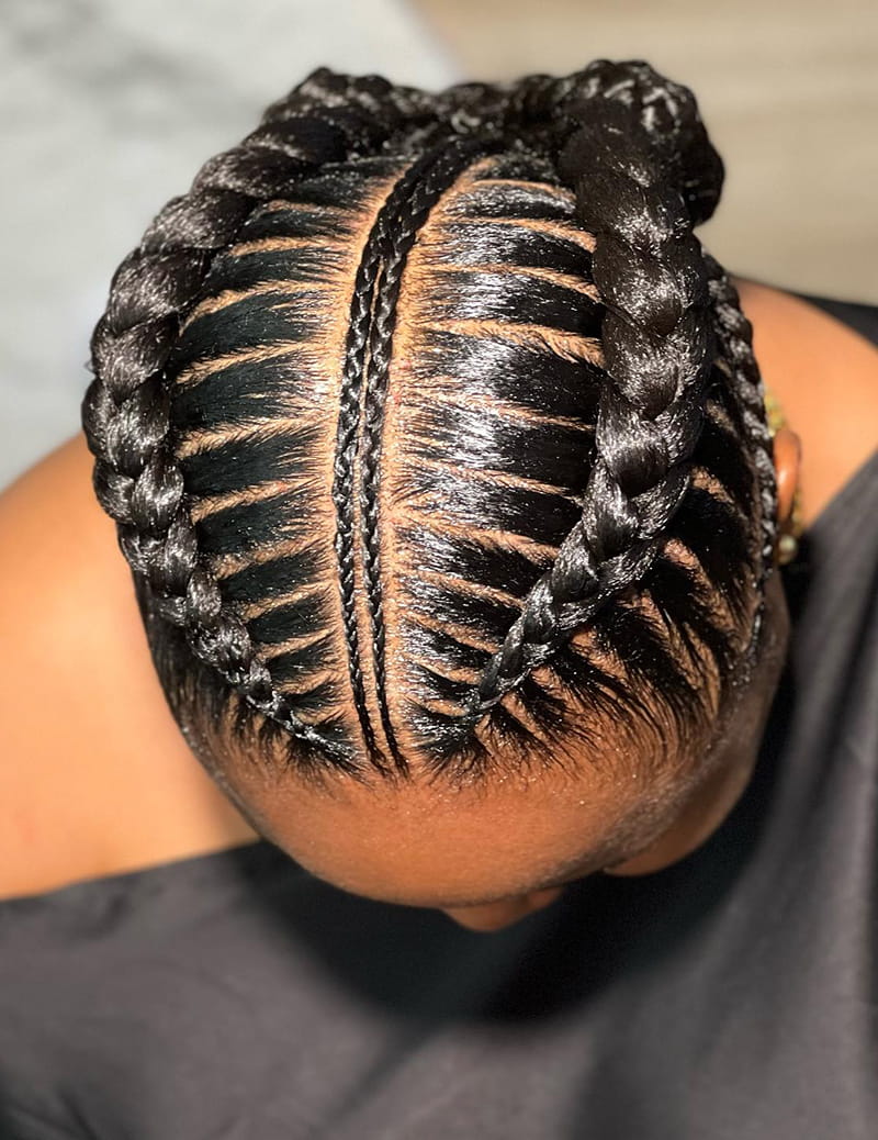 Cornrows Braids + Low Bun