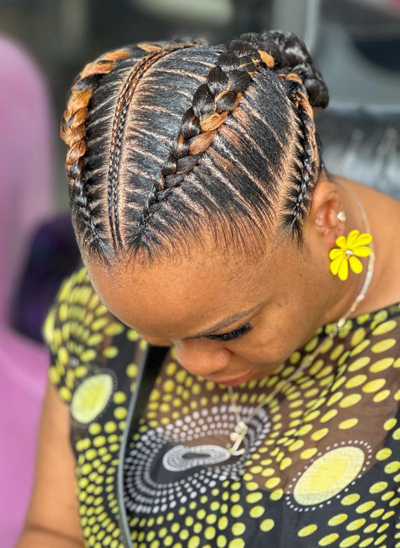 Cornrows Braids + Low Bun