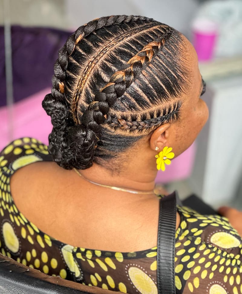 Cornrows Braids + Low Bun