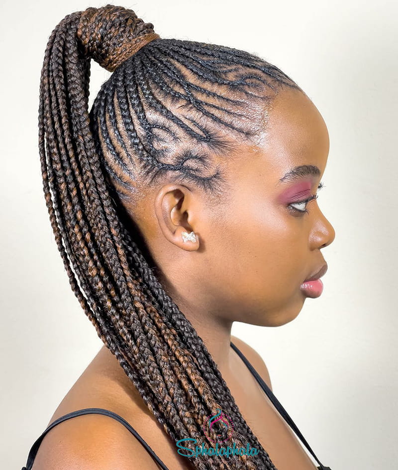 sophisticated Cornrow Ponytail