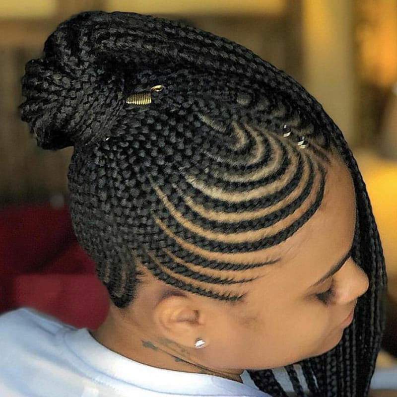 Center-Parted Cornrows