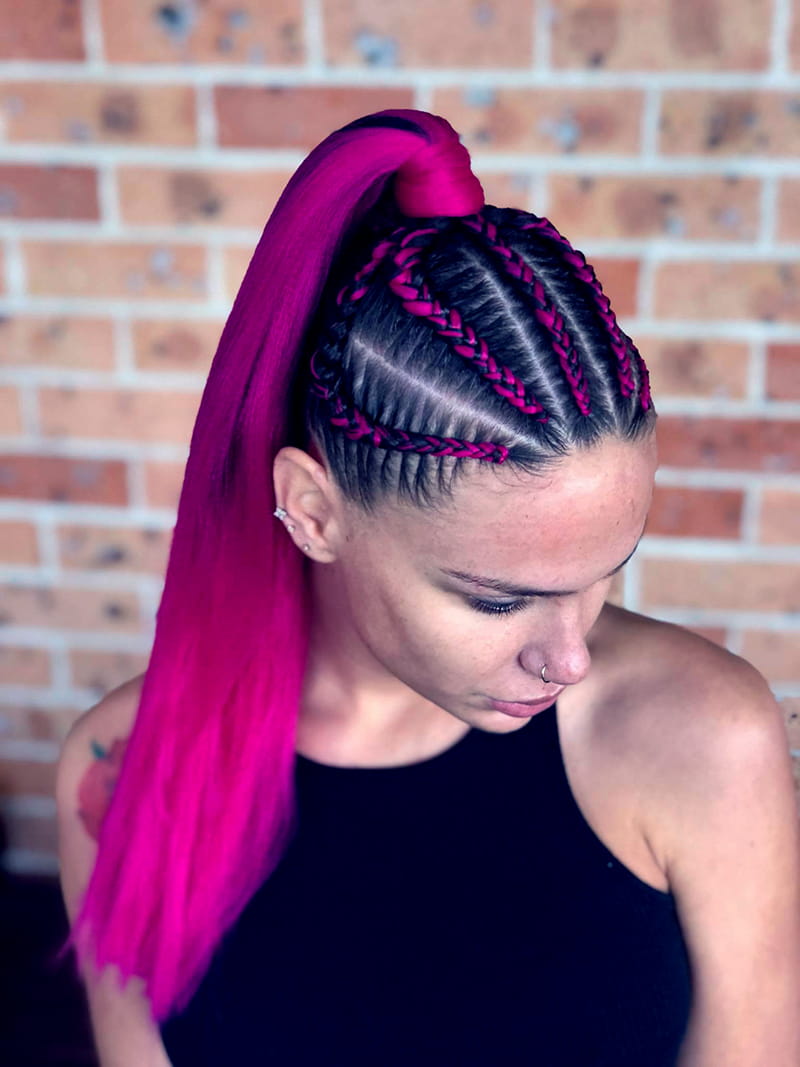 Pink Cornrows