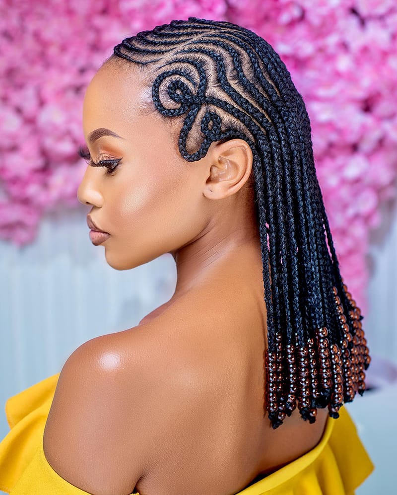 Side Parted Tribal Braids