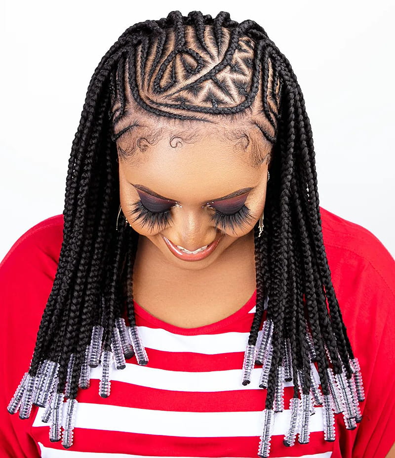 Tribal Braids with Zigzag Cornrows