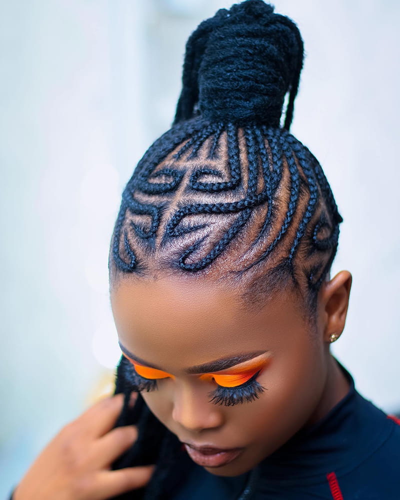 Tribal Braids with Zigzag Cornrows