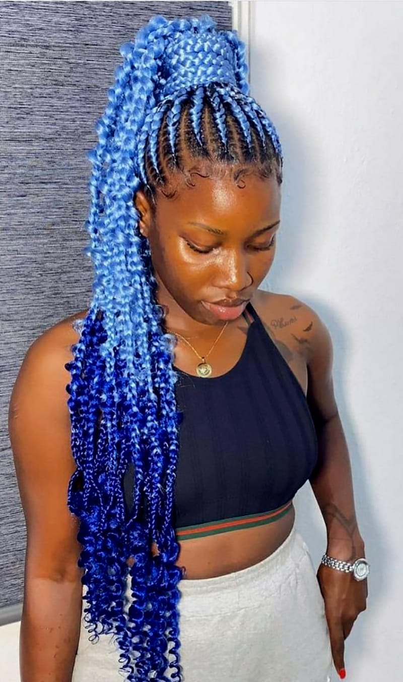 Ombre Cornrow Ponytail