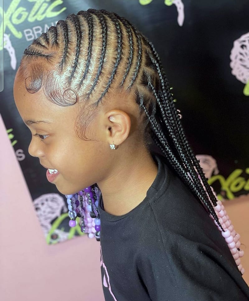 Side-Swept Cornrows