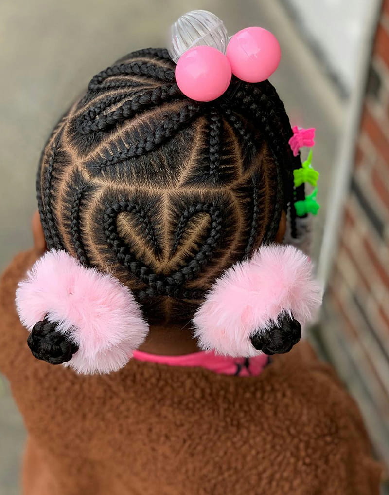 Heart-Shaped Cornrows