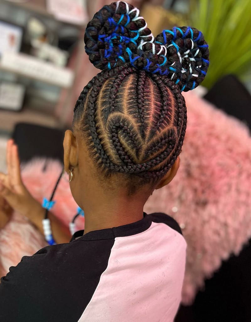 Heart-Shaped Cornrows