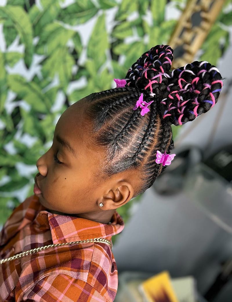 Cornrows with Rubber Bands