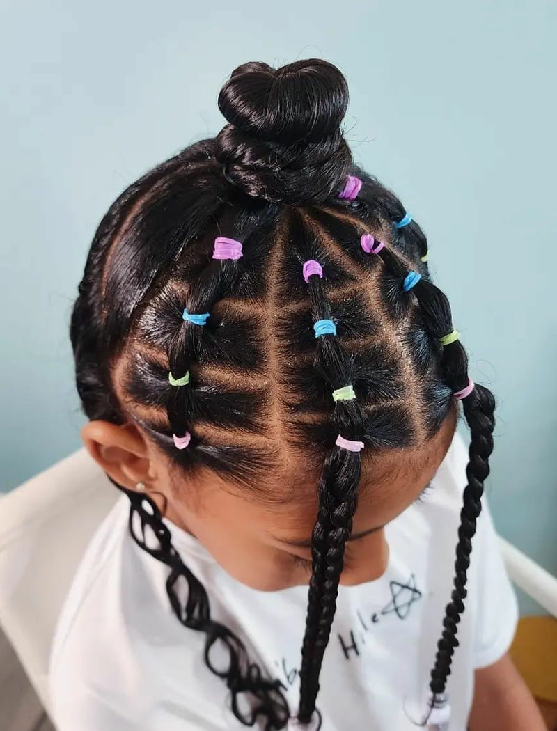 Cornrows with Rubber Bands