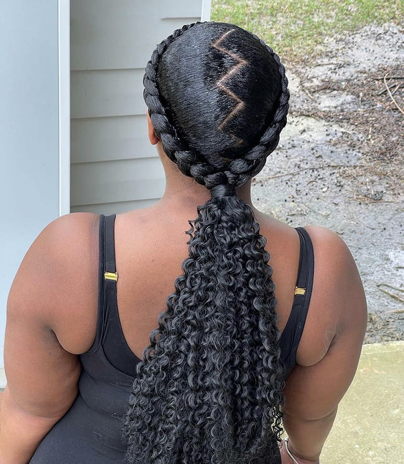 Low Cornrow Ponytail