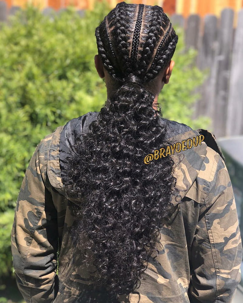 Low Cornrow Ponytail