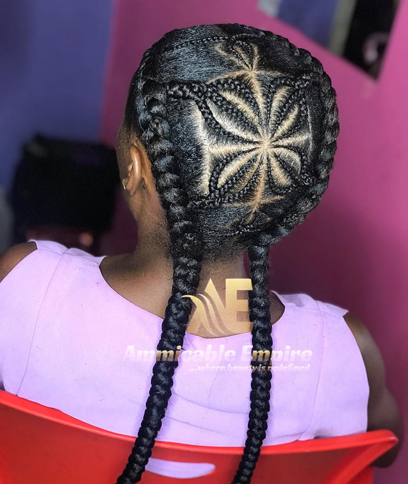 Cornrows Braids with Central Designs