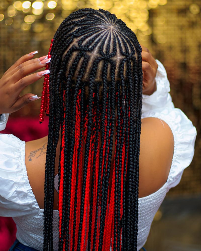 Red Tribal Braids