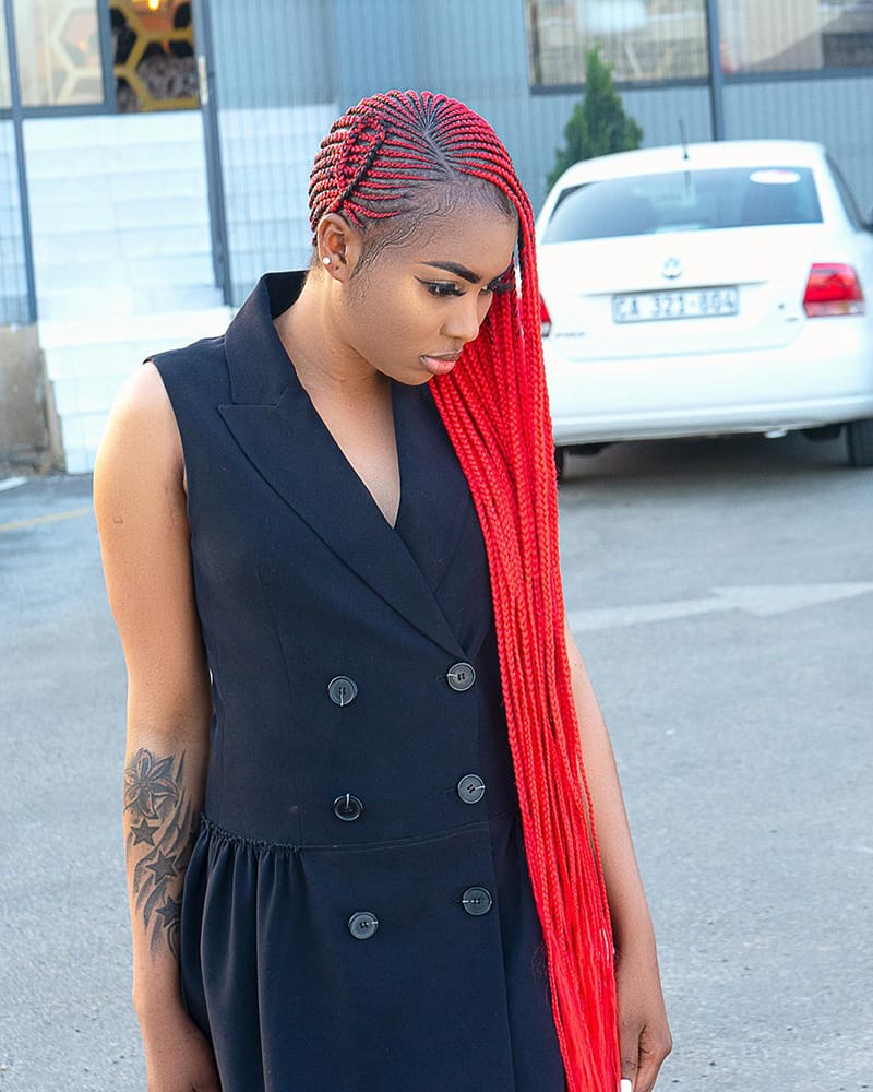 Red Tribal Braids