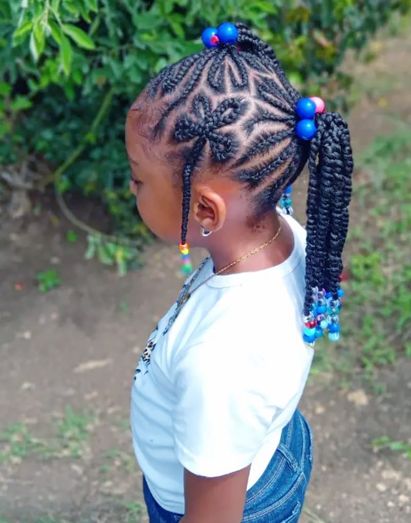Butterfly Cornrows with Ponytail