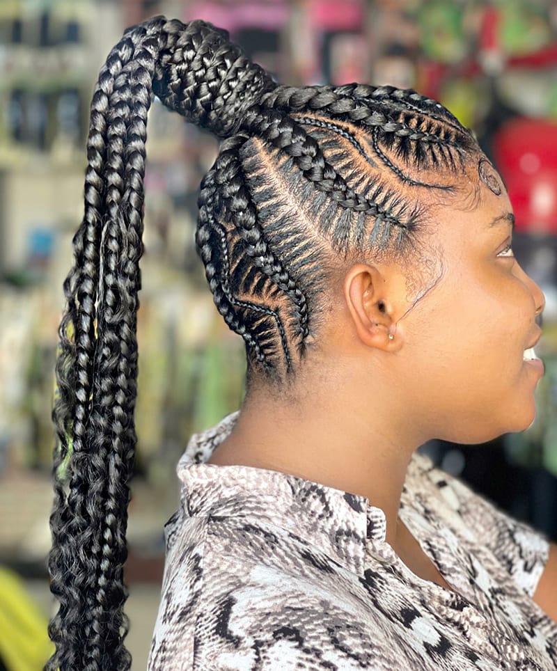 Cornrows Boho Braids