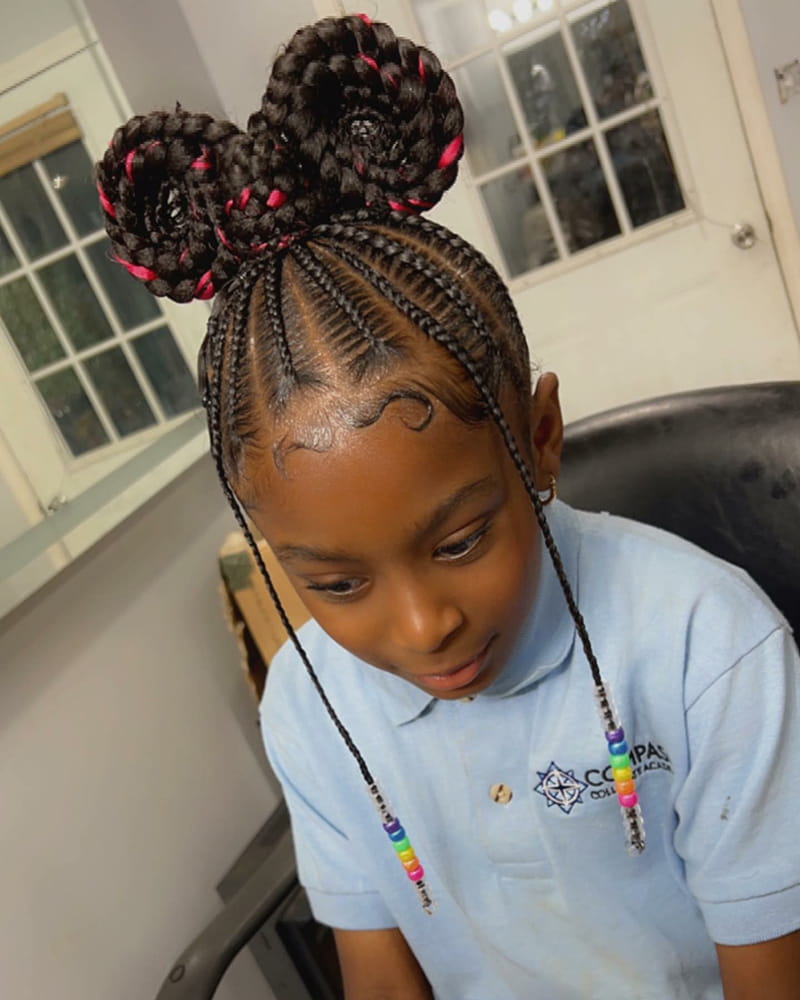 Creative Updo Style with Cornrows