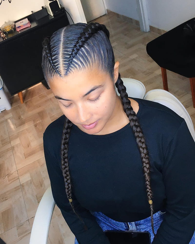 Double Braided Cornrows