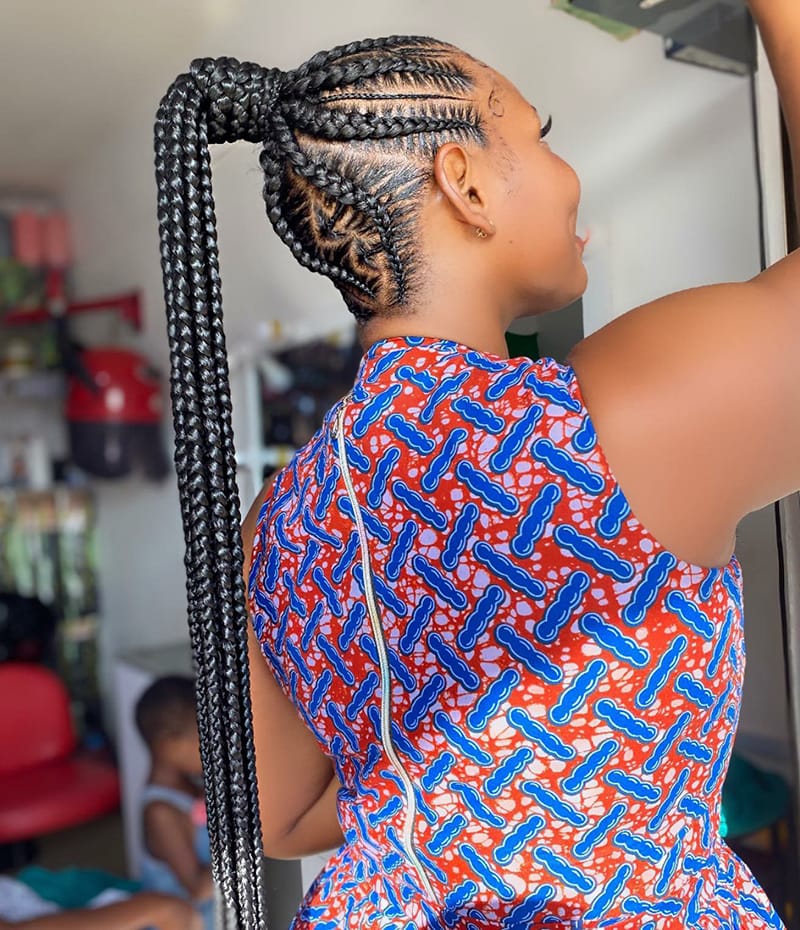 Feed In Braids with Cornrows