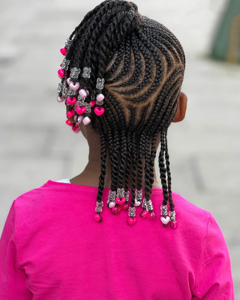 Half Ponytail with Beads