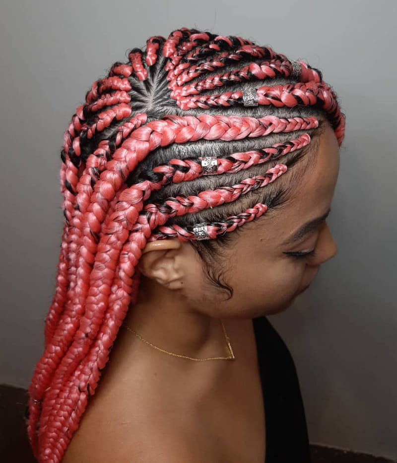 Jumbo Side Part Tribal Braids