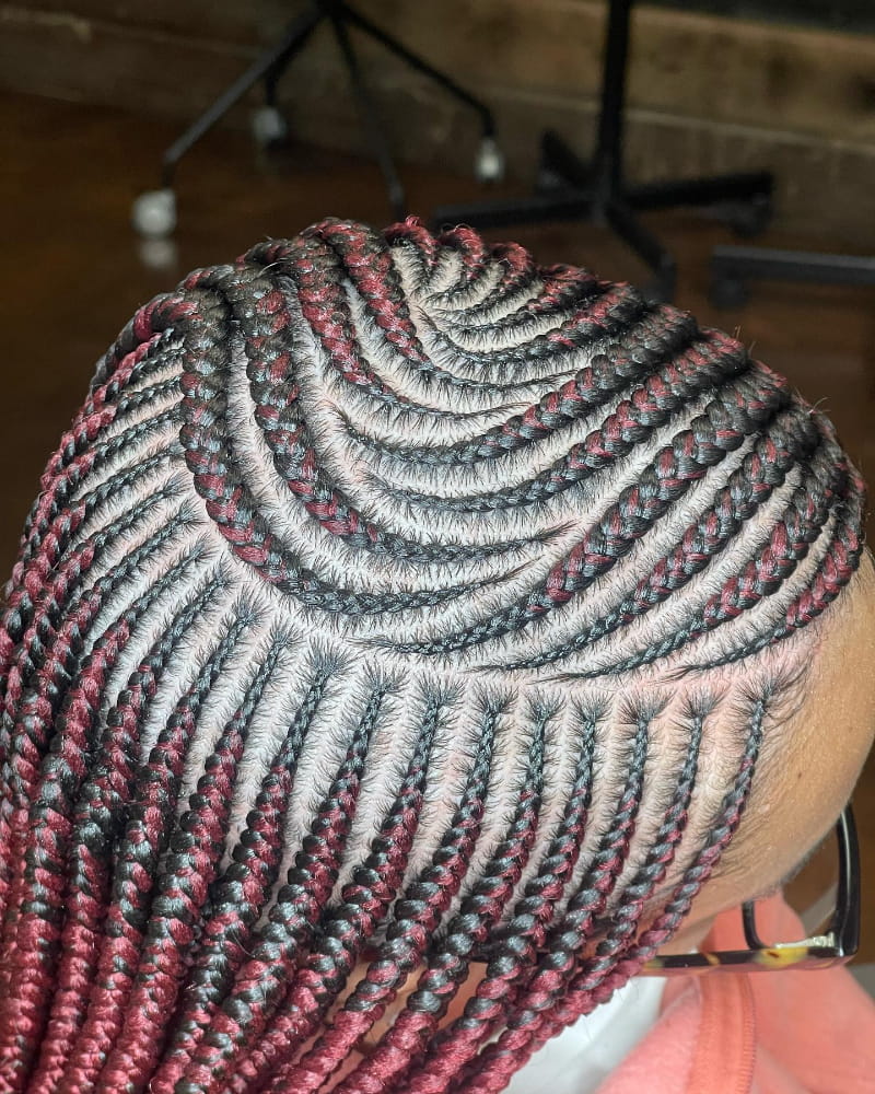 Burgundy Tribal Braids