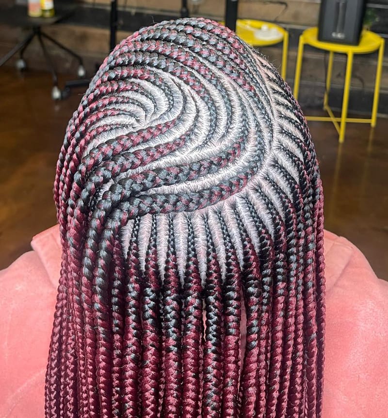 Burgundy Tribal Braids